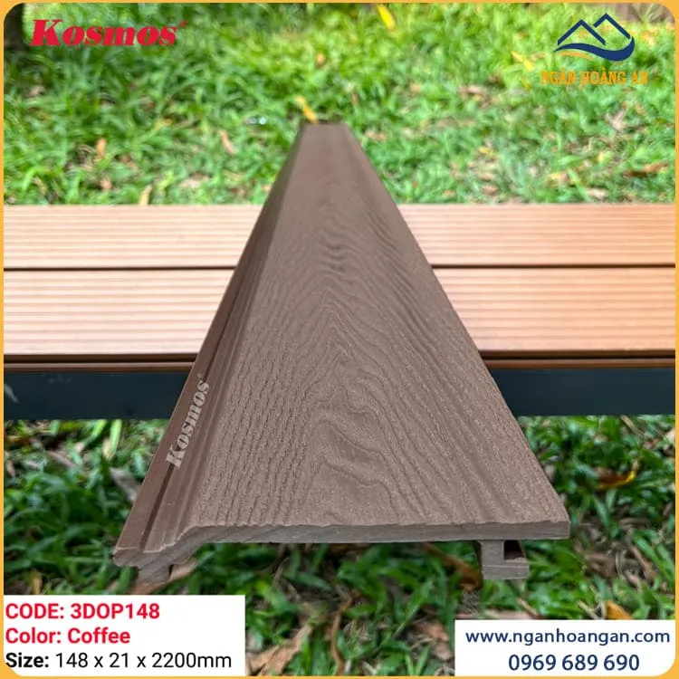 Ốp Tường Trần Gỗ Nhựa Ngoài Trời Kosmos 3DOP148X3M Coffee